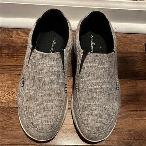 OrthoComfoot Casual Gray Slip-On Shoes